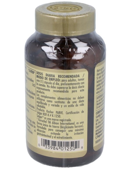 Solgar Hierro Gentle 20Mg Hierro Bisglicinato 180Vcaps