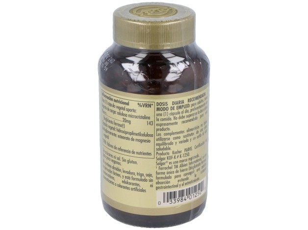Solgar Hierro Gentle 20Mg Hierro Bisglicinato...
