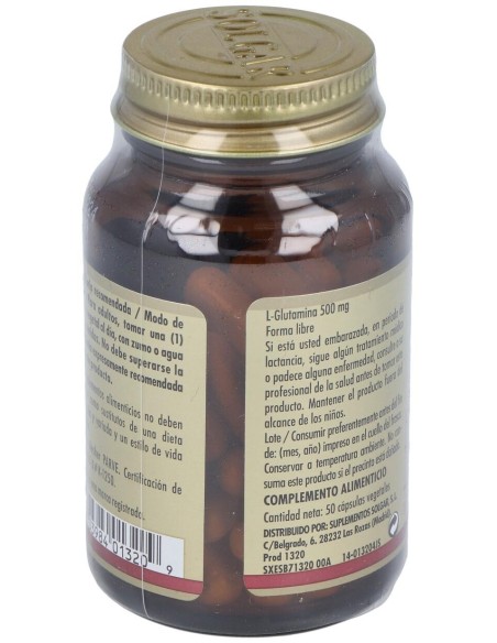 Solgar L-Glutamina 500Mg 50Vcaps
