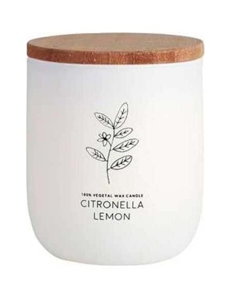 Cerabella Vela Vaso Blanco Citvasl Citronela Limón 7X9Cm 1Ud