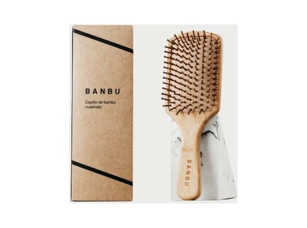 Banbu Cepillo De Bambu Y Caucho Natural Cuadrado.