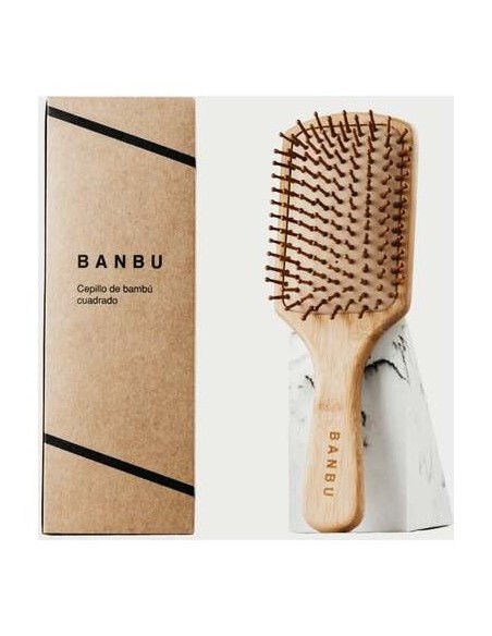 Banbu Cepillo De Bambu Y Caucho Natural Cuadrado.