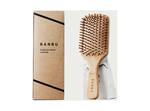 Banbu Cepillo De Bambu Y Caucho Natural Cuadrado.