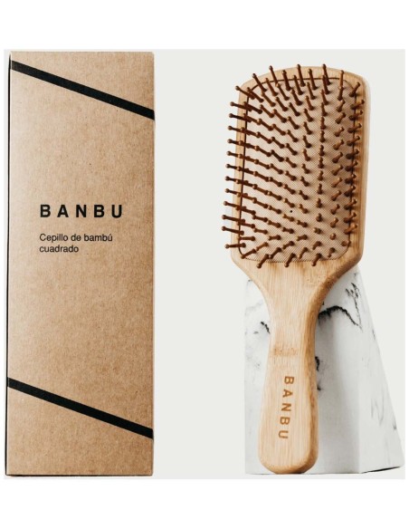Banbu Cepillo De Bambu Y Caucho Natural Cuadrado.