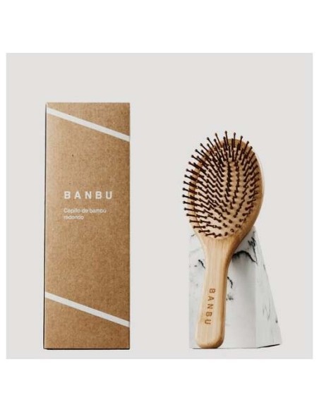 Banbu Cepillo De Bambu Y Caucho Natural Redondo.