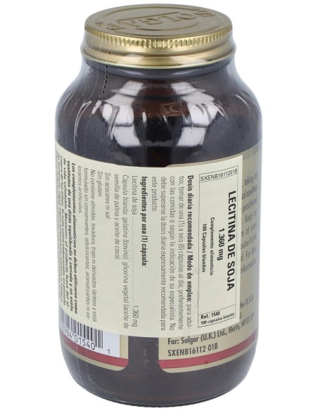 Solgar Lecitina De Soja 1360Mg 100 Perlas