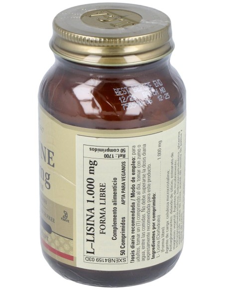 L-Lisina 1000 Μg 50 Comprimidos
