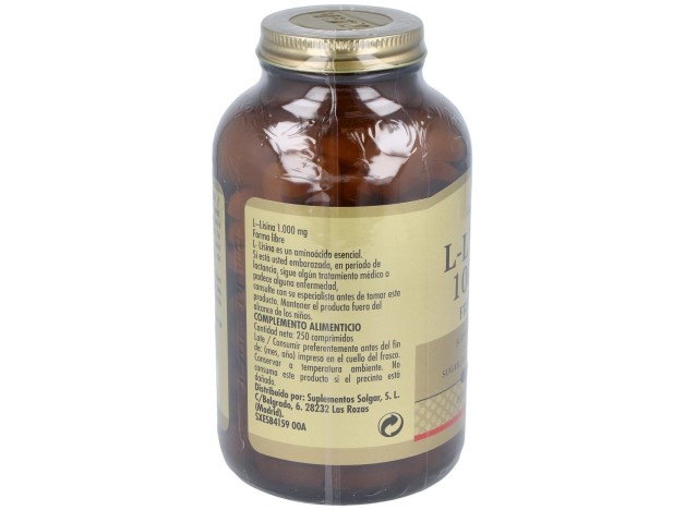 Solgar L-Lisina 1000Mg Forma Libre 250Comp