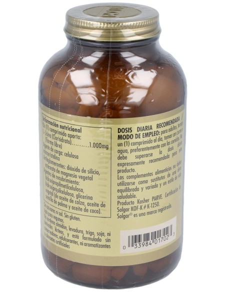 Solgar L-Lisina 1000Mg Forma Libre 250Comp