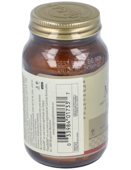 Solgar Msm Metilsulfonilmetano 1000Mg 60Comp