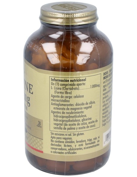Solgar L-Lisina 1000Mg Forma Libre 250Comp