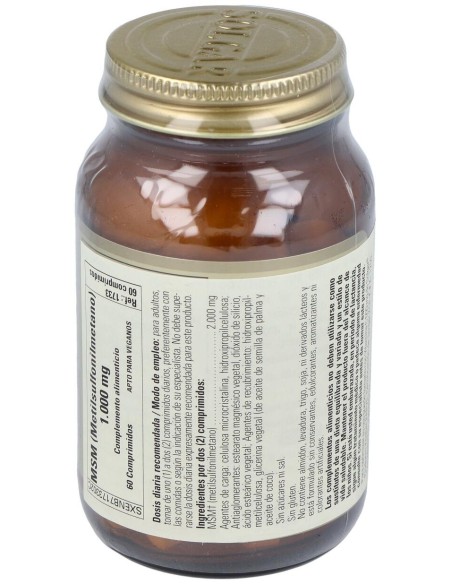 Solgar Msm Metilsulfonilmetano 1000Mg 60Comp
