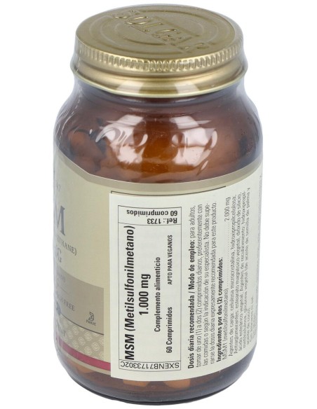 Solgar Msm Metilsulfonilmetano 1000Mg 60Comp