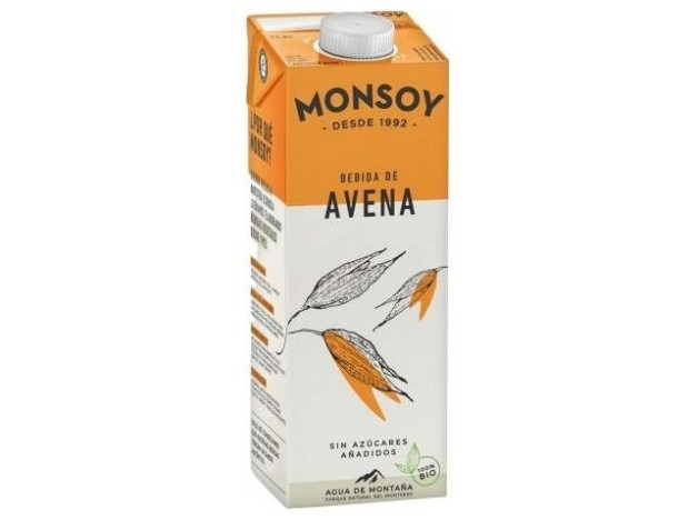 Monsoy Bebida Vegetal De Avena Sin Azúcar Bio...