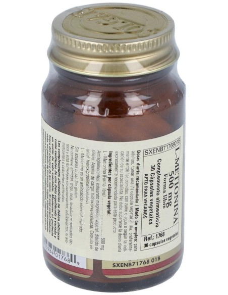 L-Metionina 500 Mg 30 Vcaps