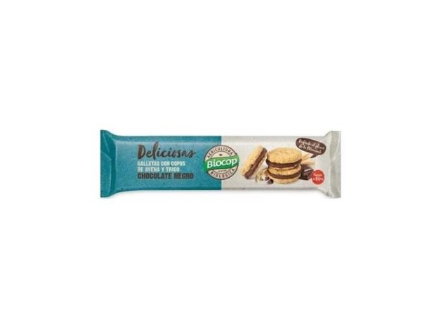 Galleta Deliciosas Rellena Chocolate Negro 50G Bio