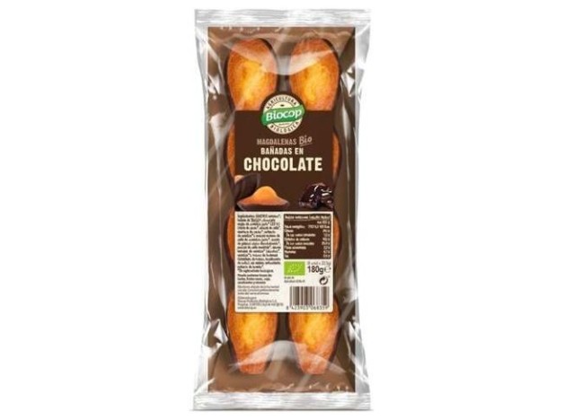 Biocop Magdalenas Bañadas En Chocolate Bio 180G