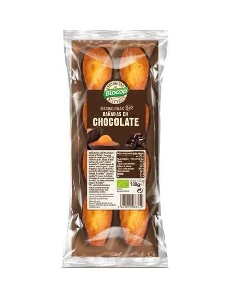 Biocop Magdalenas Bañadas En Chocolate Bio 180G