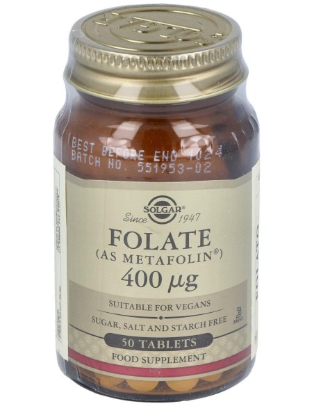 Solgar Folato Como Metafolin 400Mcg 50Comp