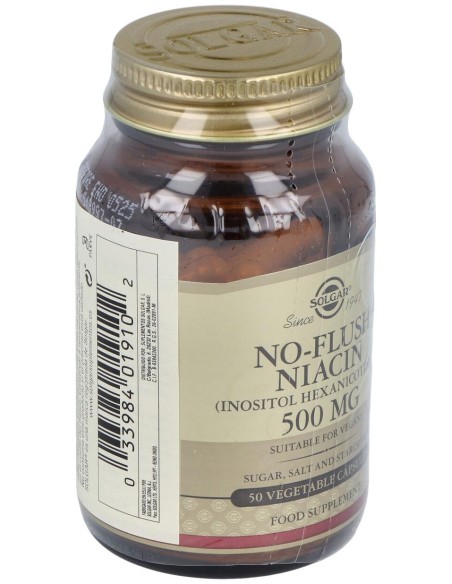 Niacina No Ruborizante 500Mg. 50Vegicaps