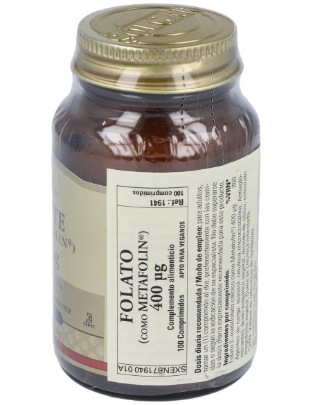 Solgar Folato Como Metafolin 400Mcg 100Comp