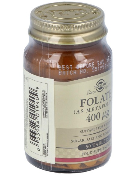 Solgar Folato Como Metafolin 400Mcg 50Comp