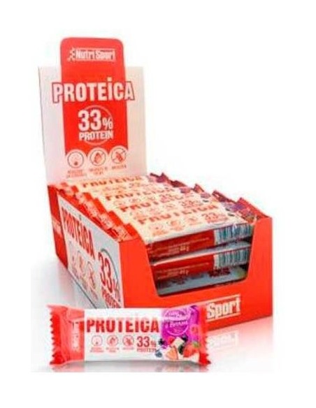 Nutrisport Protein Bar White Choco Red Berries Bio 24Uds