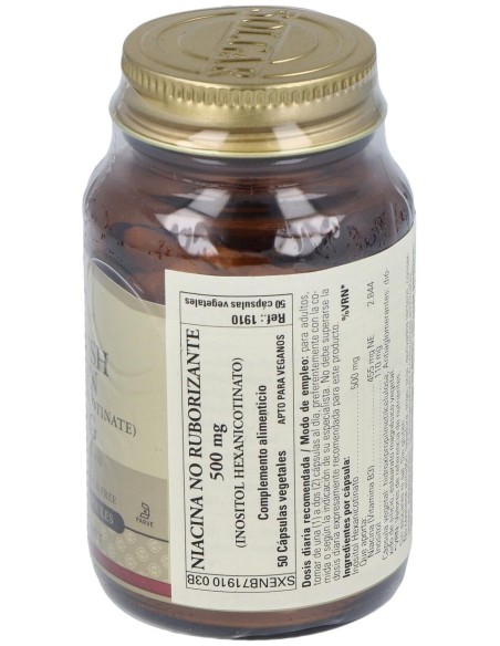 Niacina No Ruborizante 500Mg. 50Vegicaps