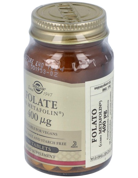 Solgar Folato Como Metafolin 400Mcg 50Comp