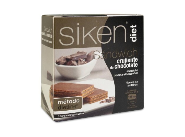 Siken Diet Sandwich Crujiente Chocolate, 6 Uds