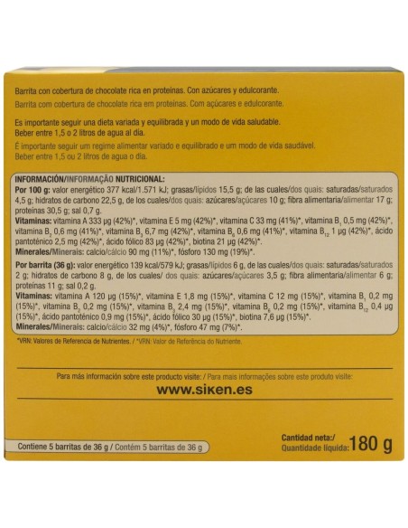 Siken Diet Barrita De Coco Con Banana, 5 Uds