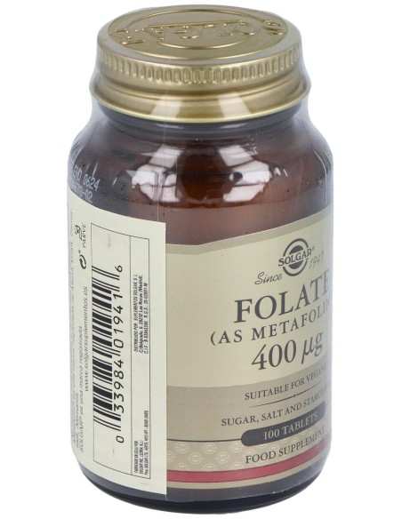 Solgar Folato Como Metafolin 400Mcg 100Comp
