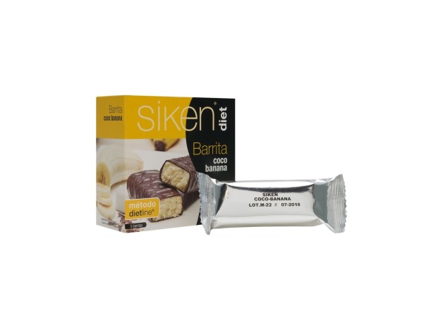 Siken Diet Barrita De Coco Con Banana, 5 Uds