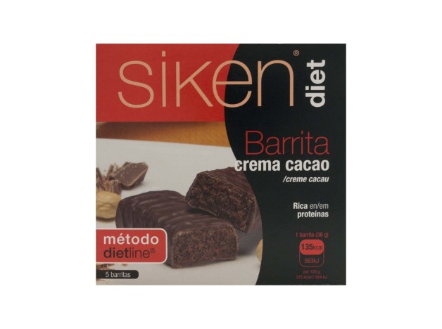 Siken Diet Barritas Crema Chocolate, 5 Uds