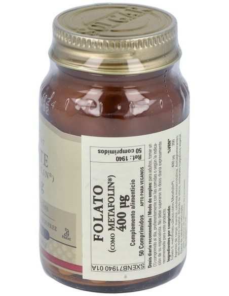 Solgar Folato Como Metafolin 400Mcg 50Comp