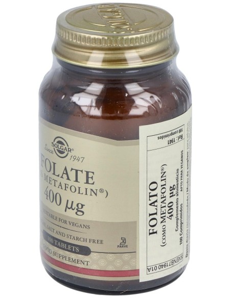 Solgar Folato Como Metafolin 400Mcg 100Comp