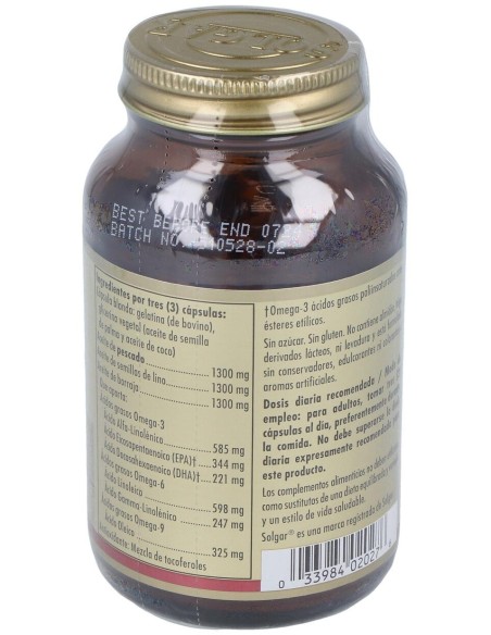 Solgar Omega 3-6-9 Pescado Lino Y Borraja 60 Perlas