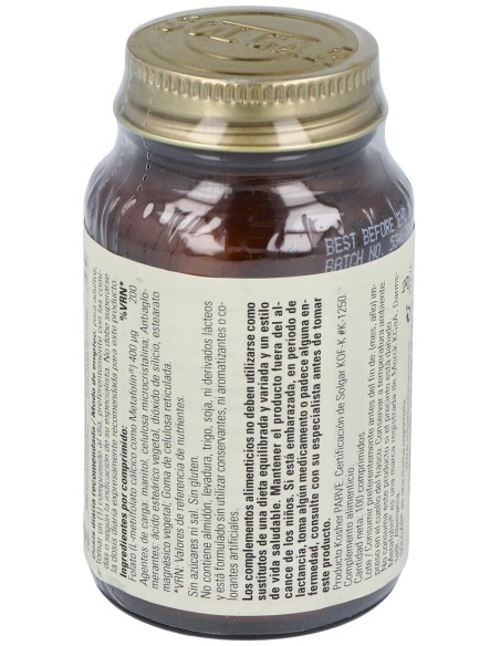 Solgar Folato Como Metafolin 400Mcg 100Comp