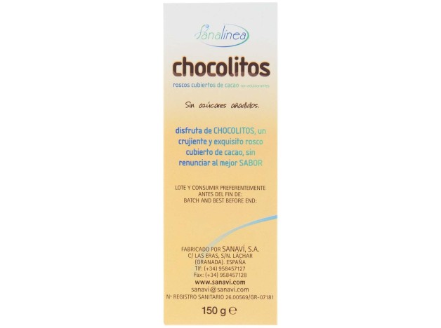 Sanavi Chocolitos Sin Azúcar Bio 150G