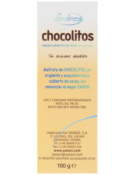Sanavi Chocolitos Sin Azúcar Bio 150G
