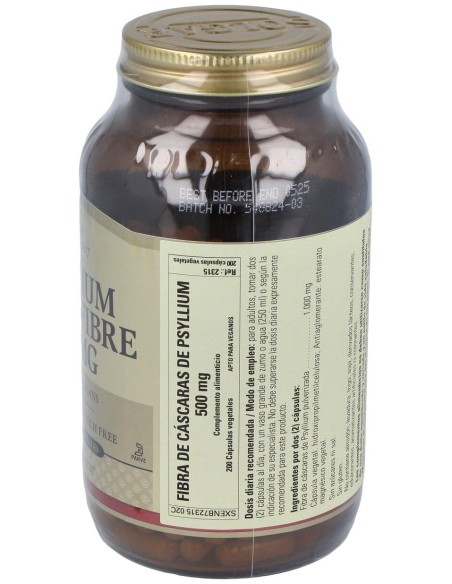 Solgar Fibra De Cáscara De Psyllium 500Mg 200Caps
