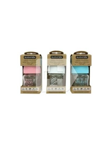 Suavinex Biberón De Vidrio Con Tetina Fisiológica Talla S +0M, 1 Ud
