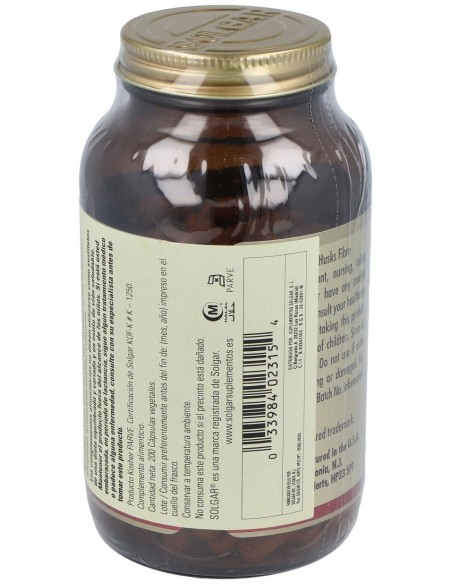 Solgar Fibra De Cáscara De Psyllium 500Mg 200Caps