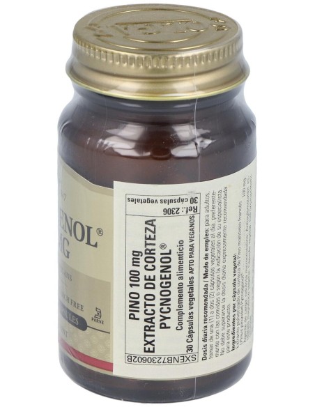 Solgar Pycnogenol 100Mg Extracto De Corteza De Pino 30Vcaps