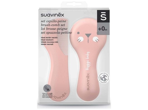 Suavinex Set Cepillo-Peine Rosa, 1 Ud