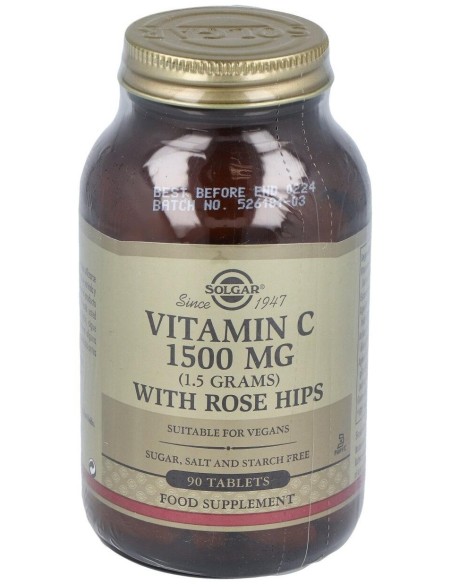 Solgar Vitamina C 1500Mg Con Escaramujo 90Comp