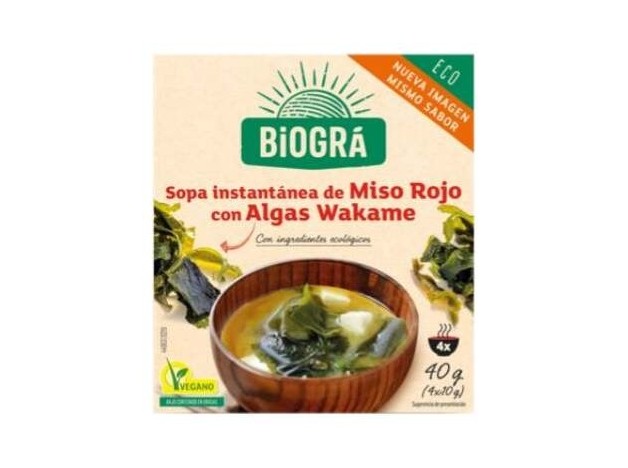 Biogra Sopa Miso Roj Algas Bio Sobres 40G