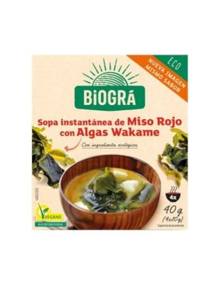 Biogra Sopa Miso Roj Algas Bio Sobres 40G