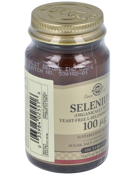 Selenio 100Mcg (Sin Levadura) 100Comp