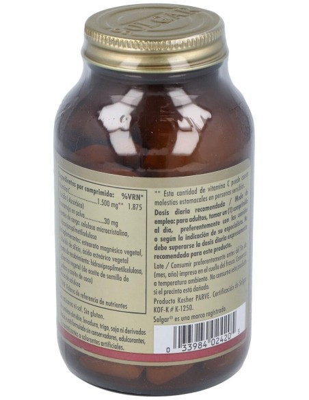 Solgar Vitamina C 1500Mg Con Escaramujo 90Comp